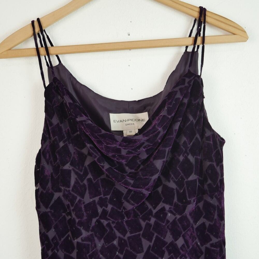 Y2K Babydoll Dress Purple Velvet Burnout Whimsigoth Prom Hoco Sheer Goth Size 10 - Picture 2 of 6
